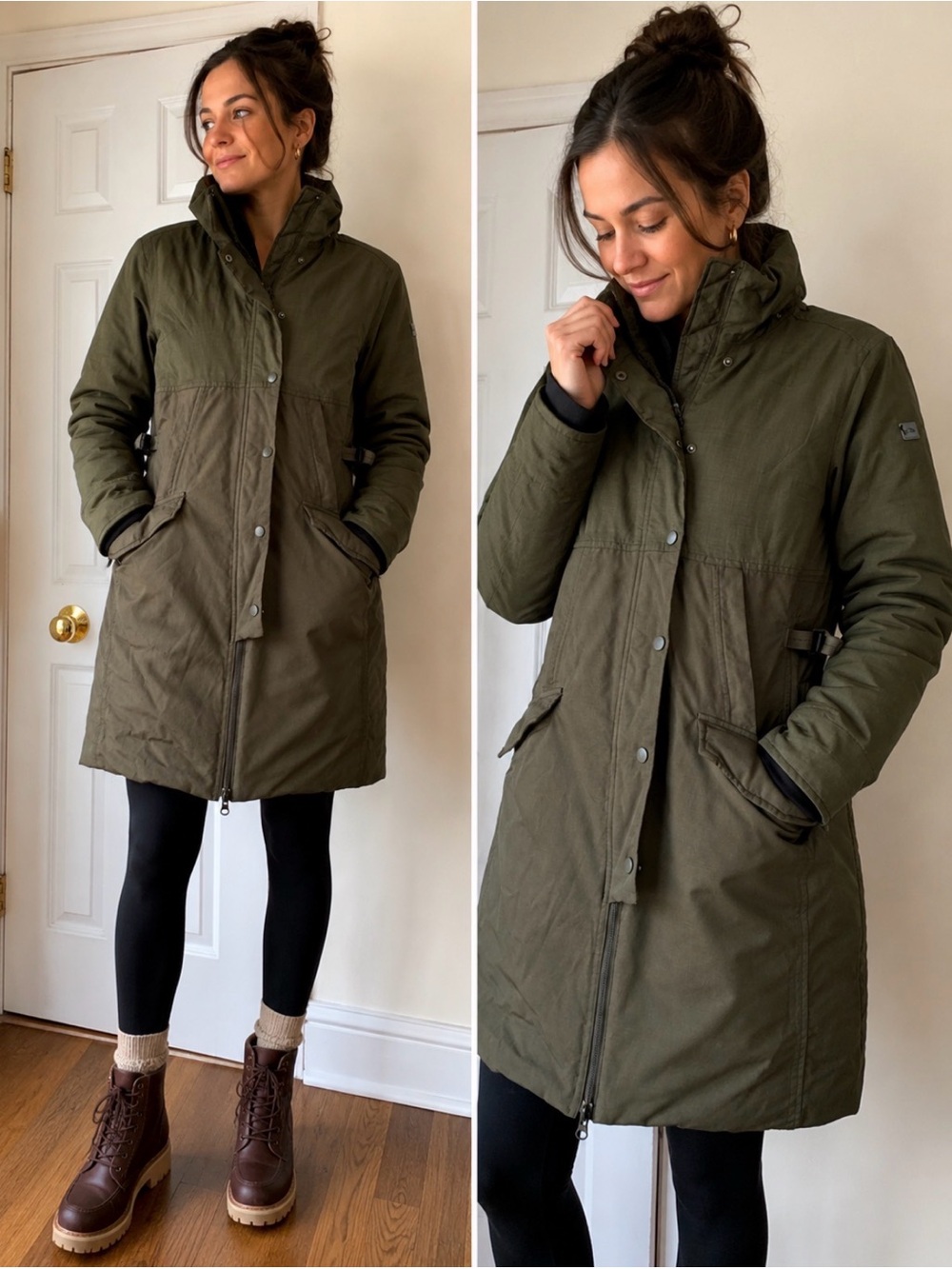 The North Face Women’s Olive Green Insulated Winter Parka Coat Jacket XS